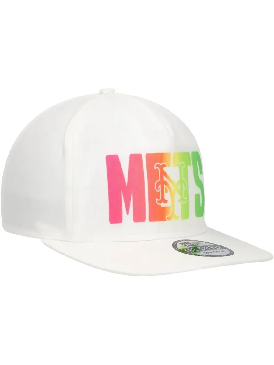 New Era Мужская белая кепка-бейсболка New York Mets Spring Spectrum Golfer Snapback — изображение 3 из 4, белый