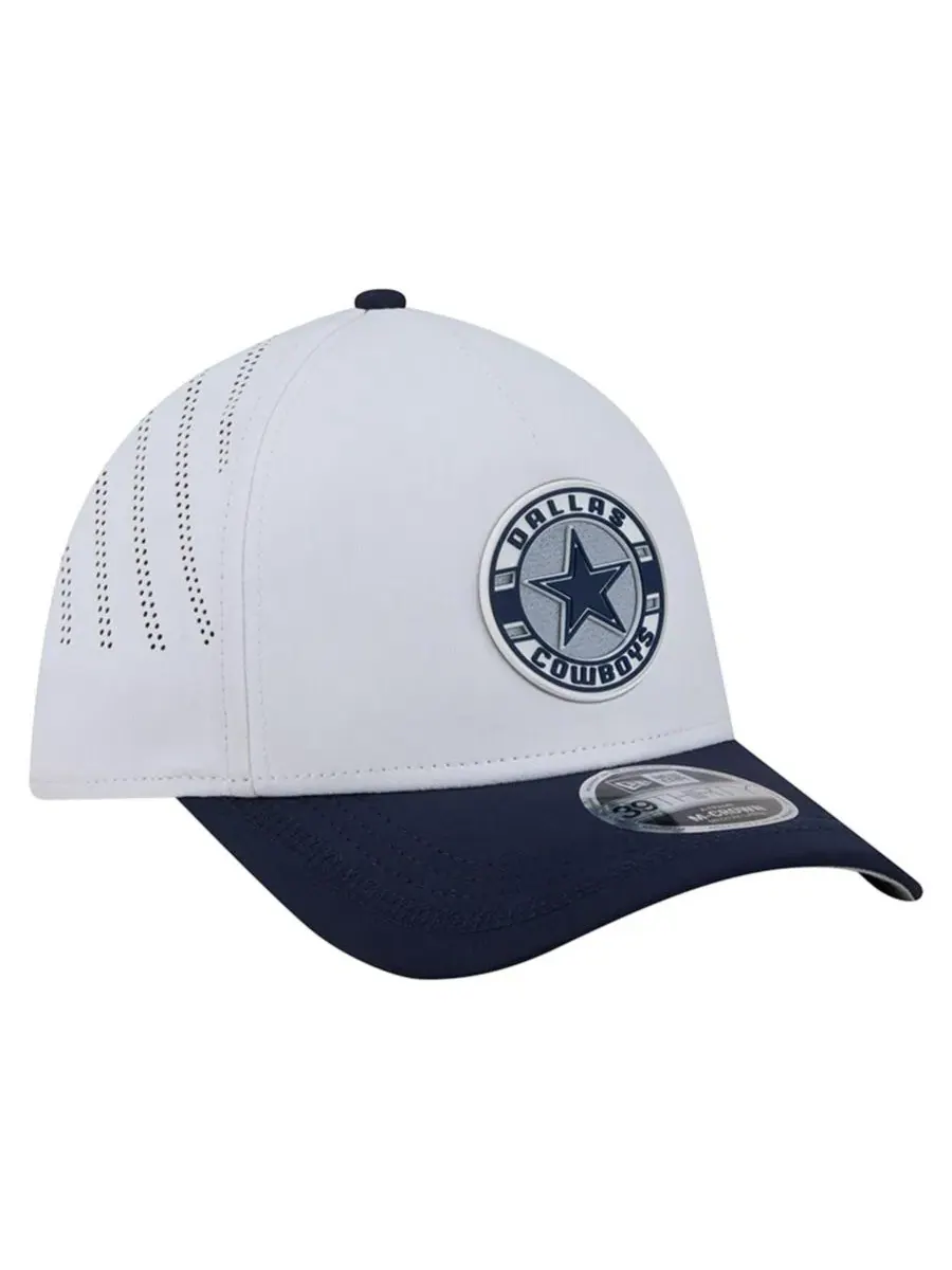 Кепка New Era Patch 39THIRTY A-Frame M-Crown Perforated Flex Hat — изображение 4 из 5, белый темно-синий