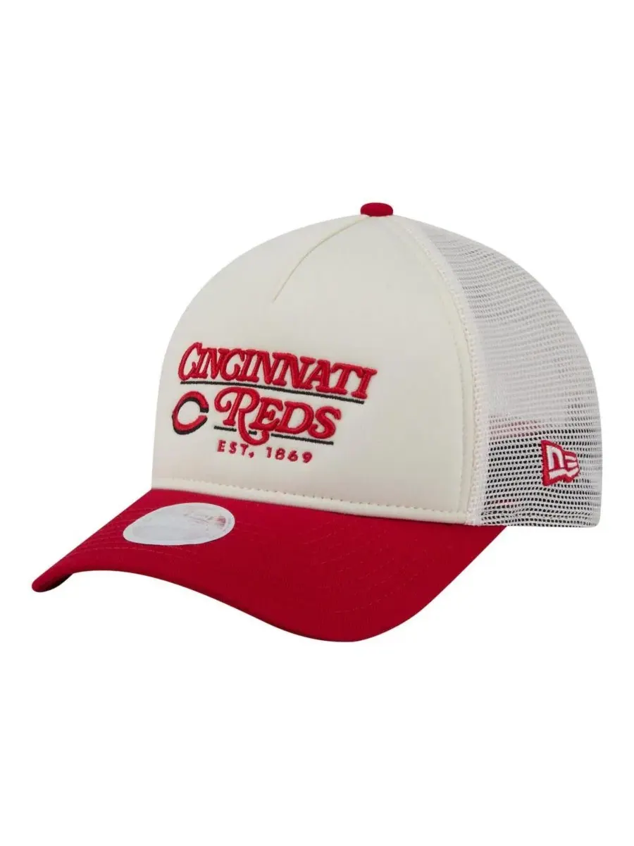 Бейсболка-тракер New Era Cincinnati Reds Retro 9FORTY M-Crown A-Frame — изображение 1 из 4, светлый бежевый красный