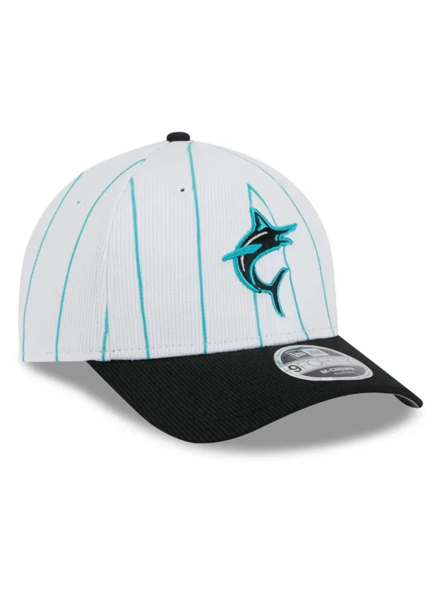 Бейсболка New Era 2025 Batting Practice 9FORTY M-Crown — изображение 3 из 5, белый черный