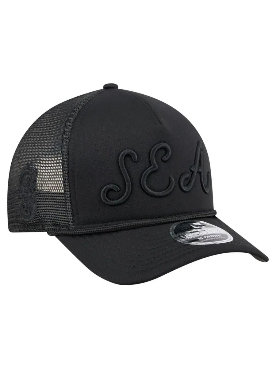 Бейсболка New Era 9FORTY A-Frame с вышивкой — изображение 3 из 4, черный