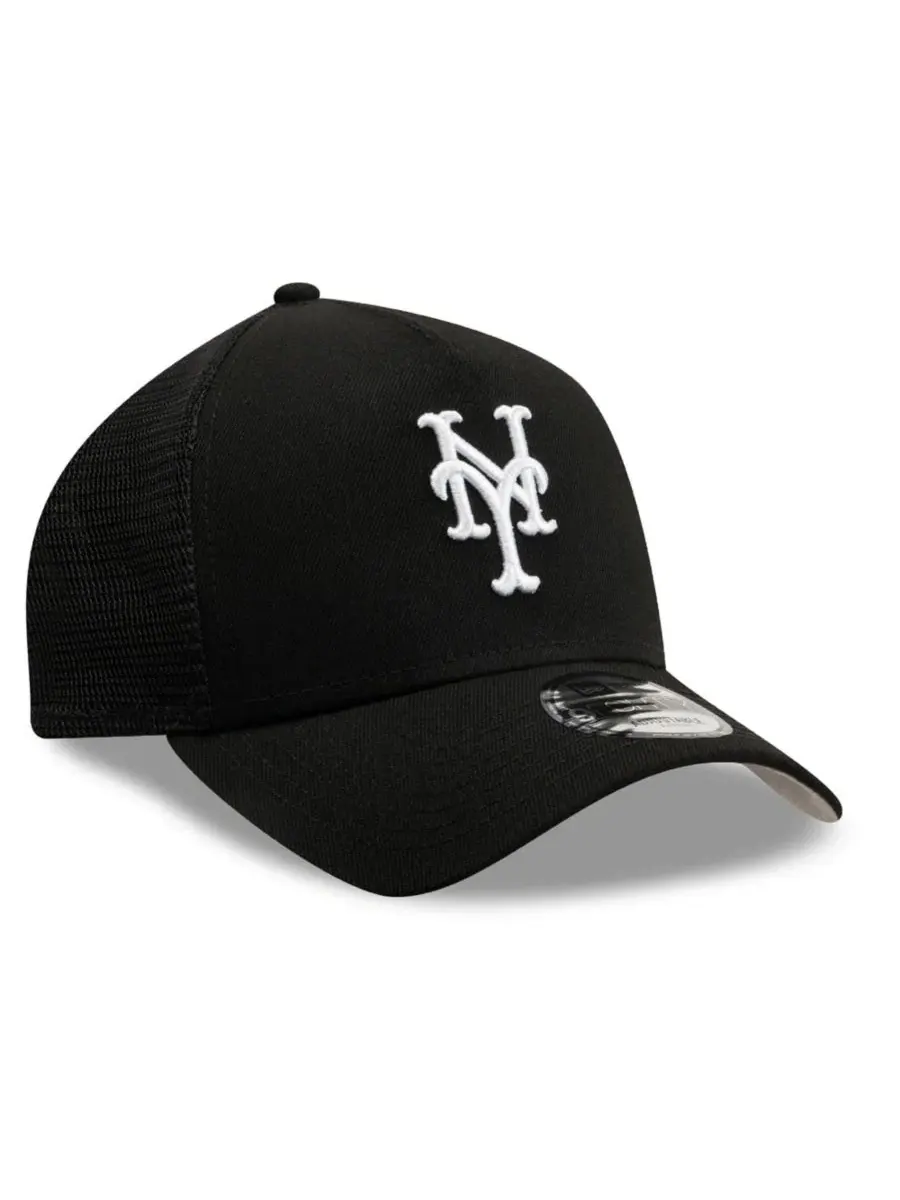 Кепка-тракер с высокой тульей New York Mets Side Script 9FORTY A-Frame New Era — изображение 3 из 5, черный