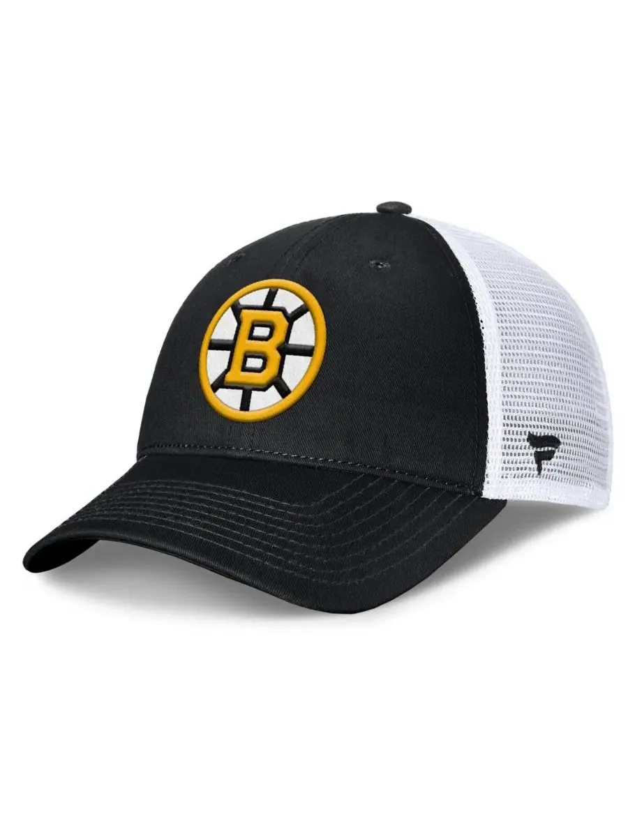 Кепка-тракер с вышитым логотипом Boston Bruins Core Primary Logo Fanatics — изображение 1 из 4, черный белый