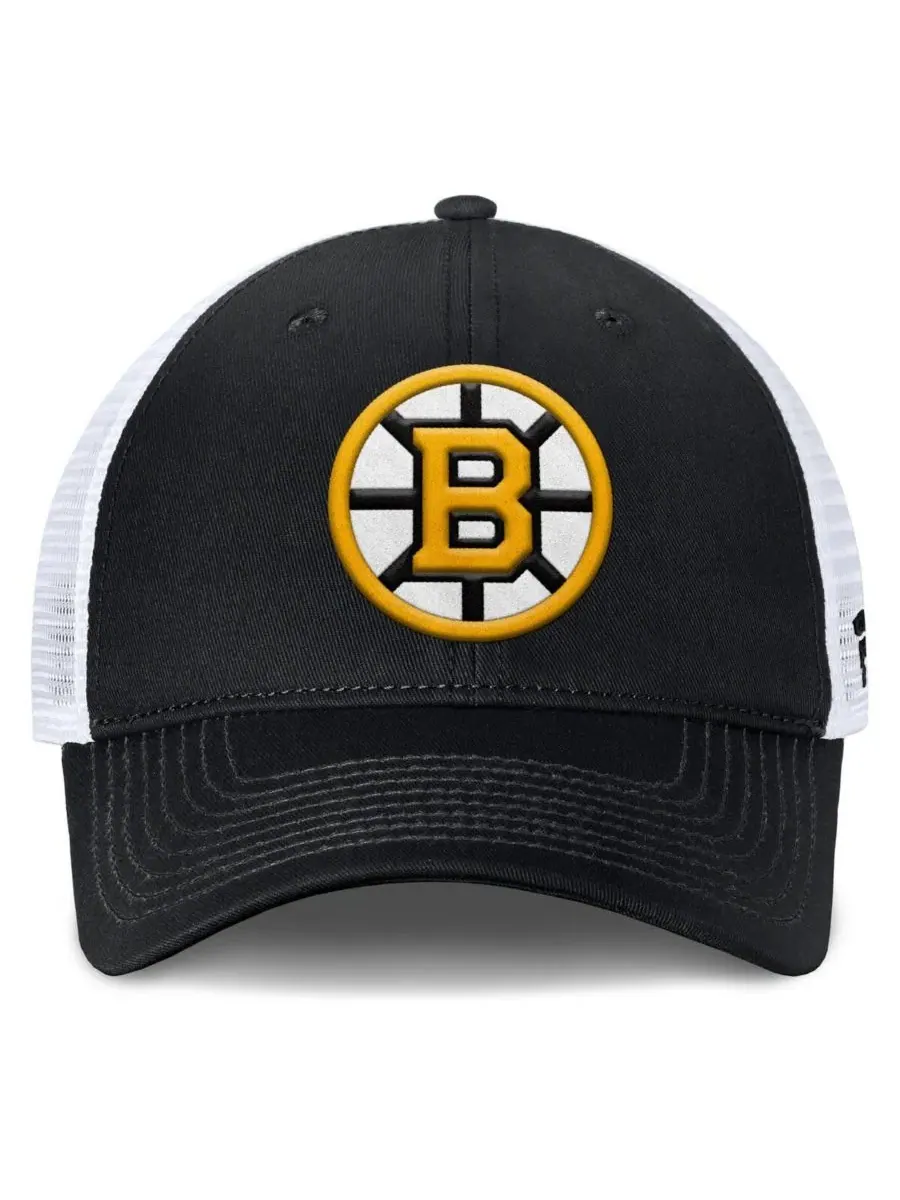 Кепка-тракер с вышитым логотипом Boston Bruins Core Primary Logo Fanatics — изображение 2 из 4, черный белый