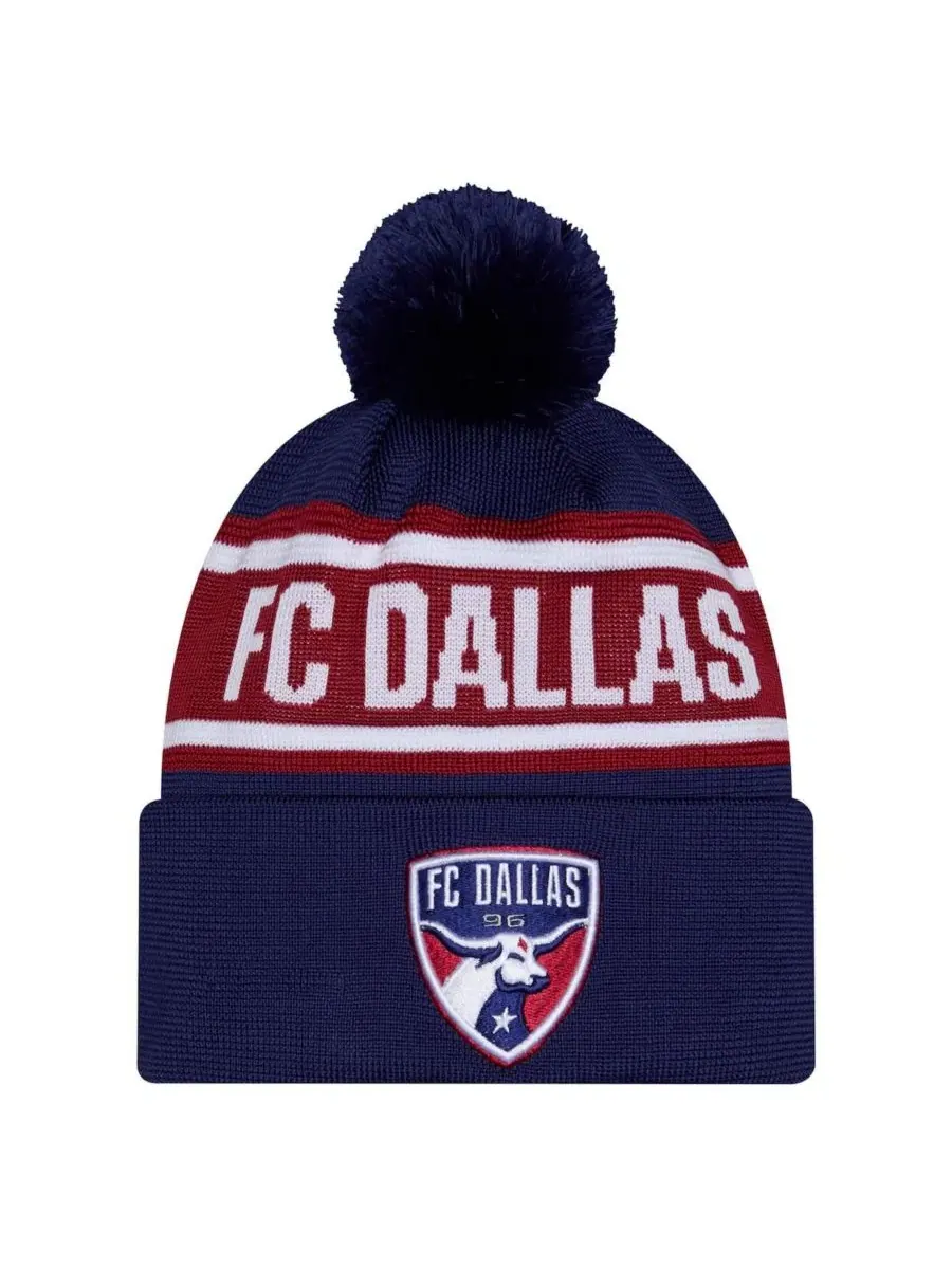 Шапка с помпоном и манжетой Jersey Hook Cuffed Pom Knit Hat New Era — изображение 1 из 3, темно-синий