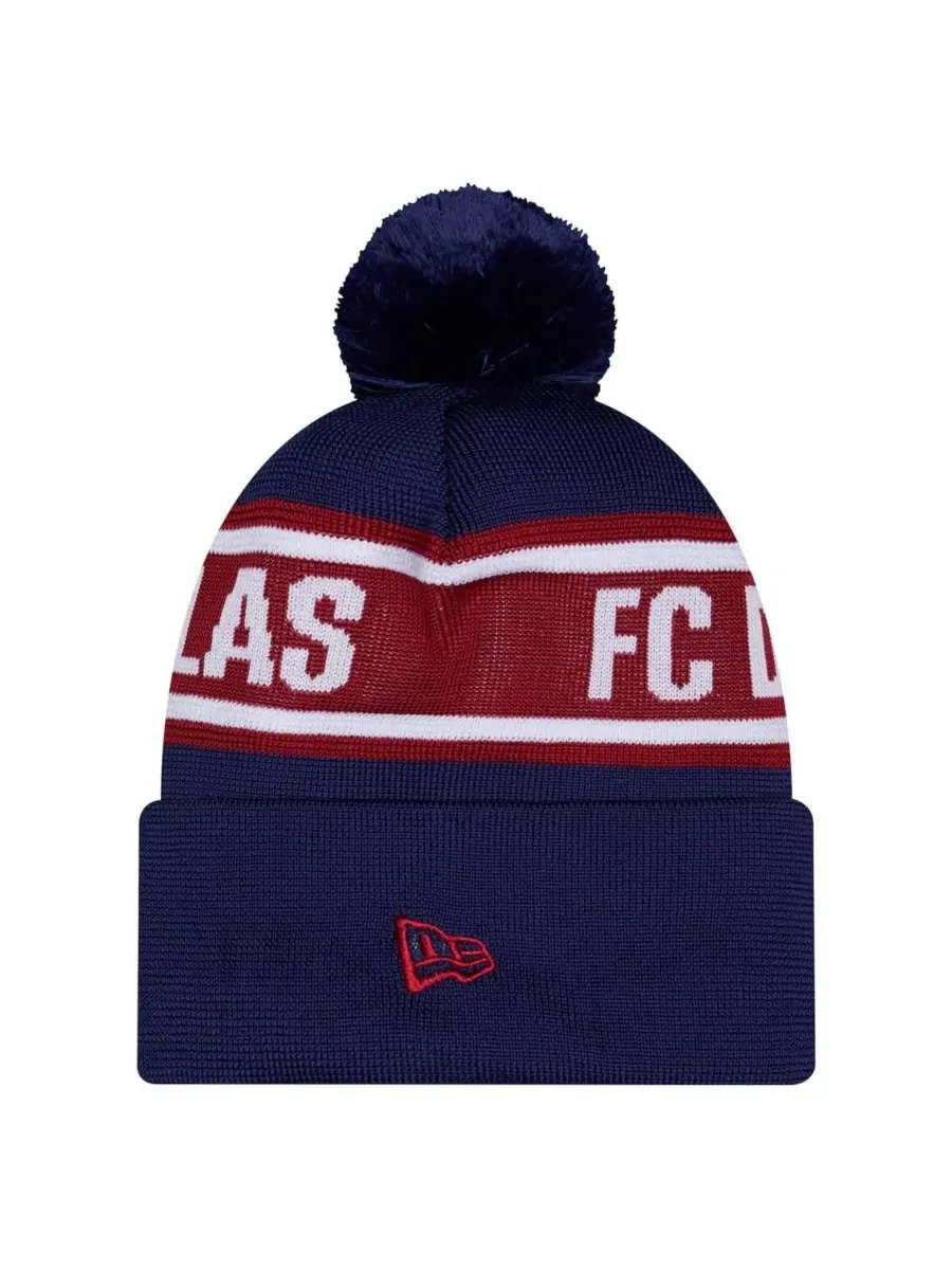 Шапка с помпоном и манжетой Jersey Hook Cuffed Pom Knit Hat New Era — изображение 2 из 3, темно-синий