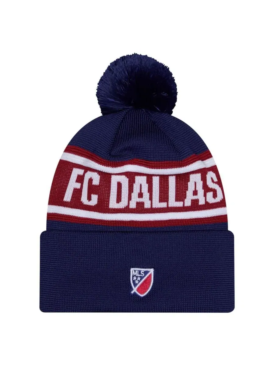 Шапка с помпоном и манжетой Jersey Hook Cuffed Pom Knit Hat New Era — изображение 3 из 3, темно-синий