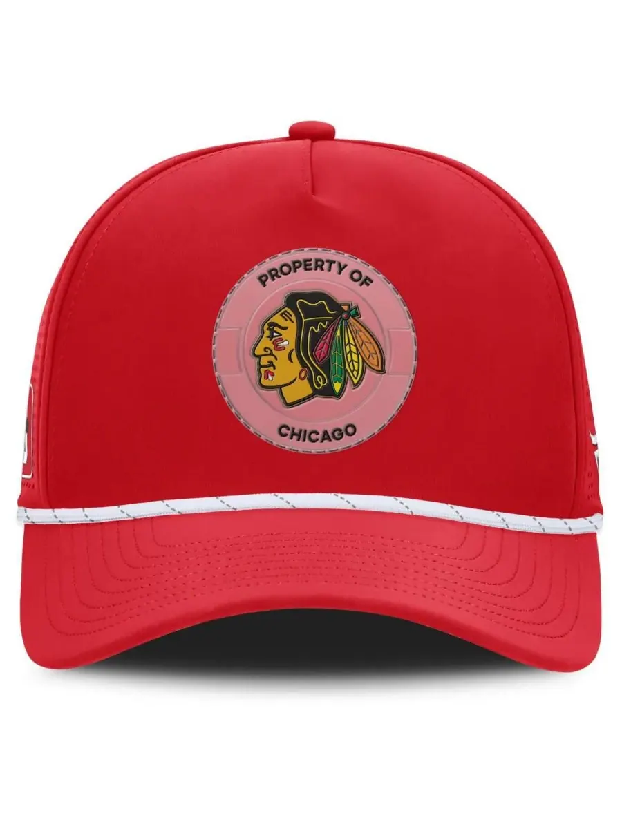 Fanatics Мужская красная кепка Chicago Blackhawks Centennial с регулируемым зауженным передом — изображение 2 из 4, красный