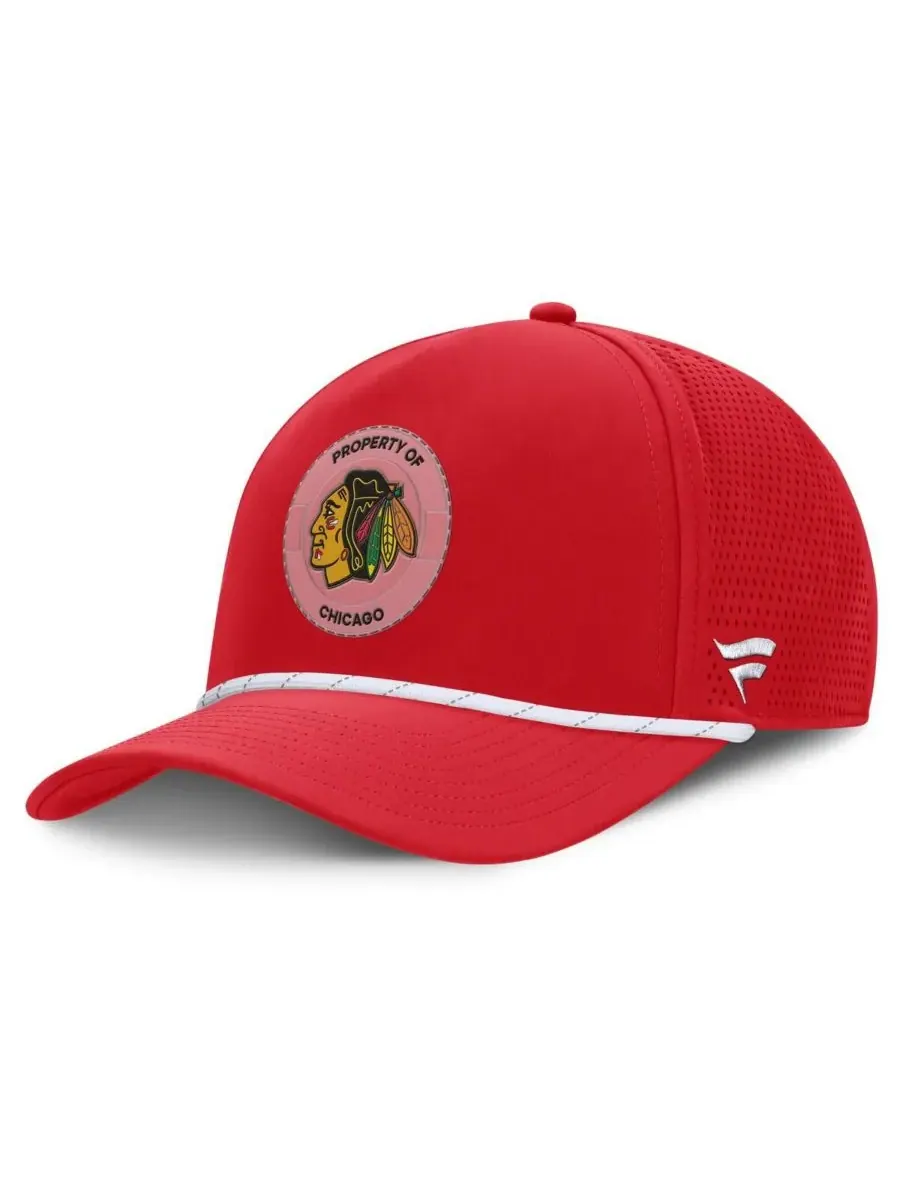 Fanatics Мужская красная кепка Chicago Blackhawks Centennial с регулируемым зауженным передом — изображение 3 из 4, красный