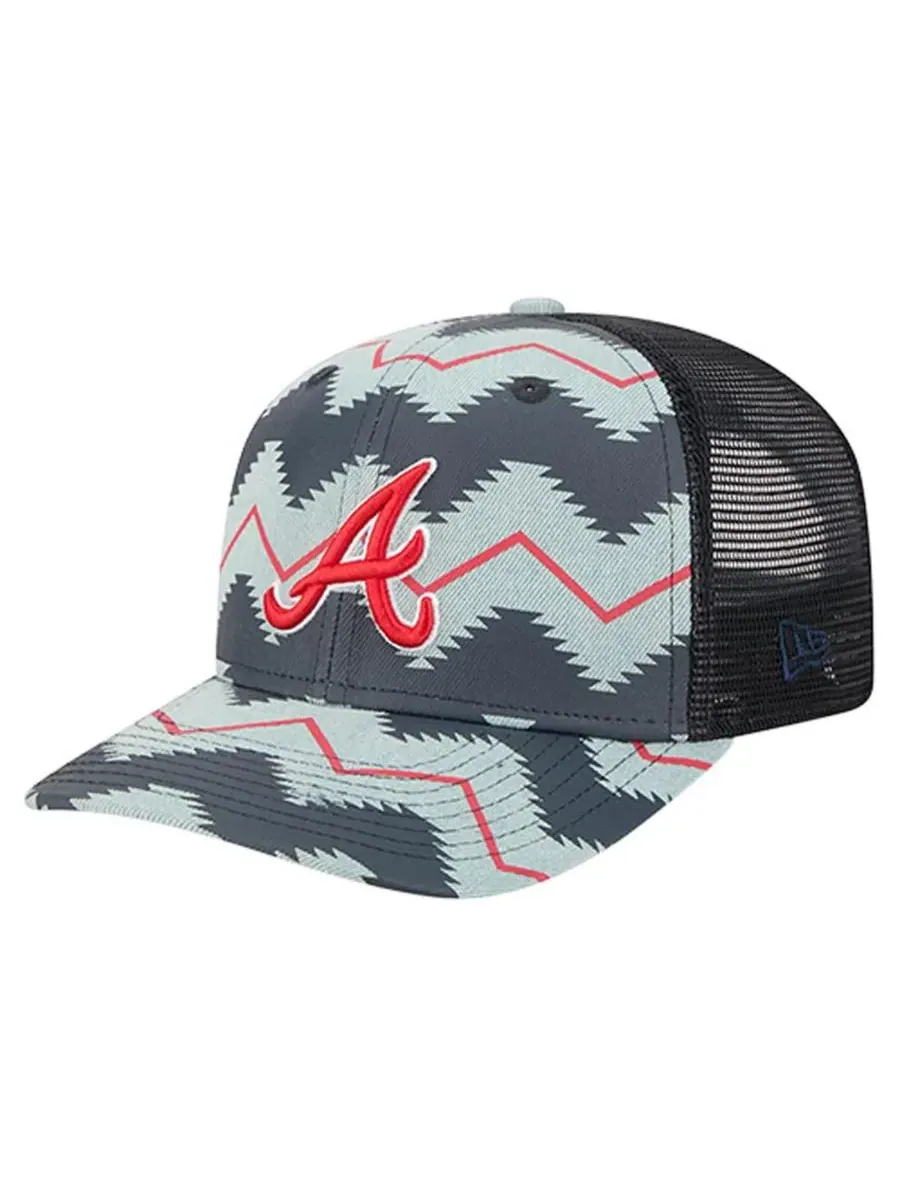 New Era Мужская джинсовая кепка Atlanta Braves Aztec Denim 9SEVENTY с регулируемым размером — изображение 1 из 5