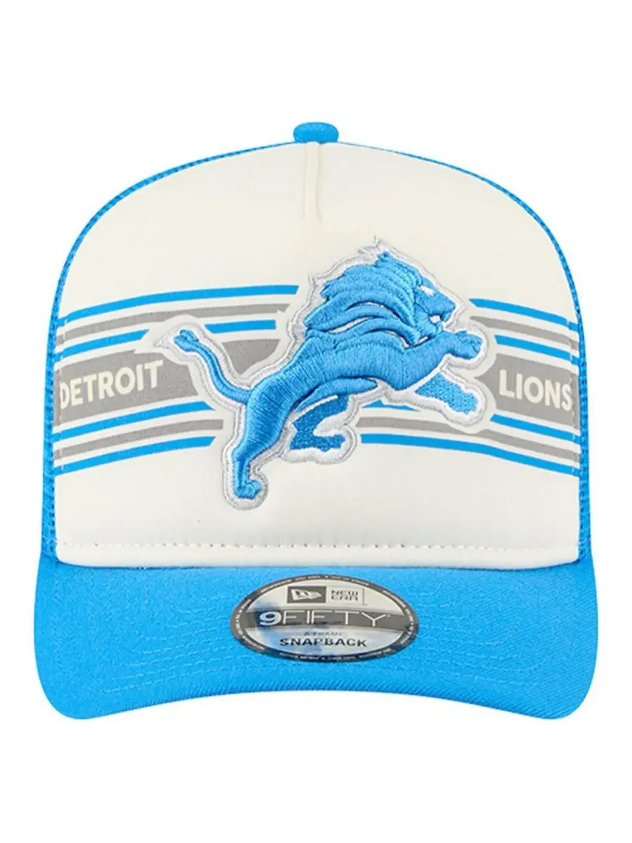 New Era Мужская кремово-голубая кепка-тракер Detroit Lions Banner A-Frame 9FIFTY с — изображение 5 из 5, кремовый синий
