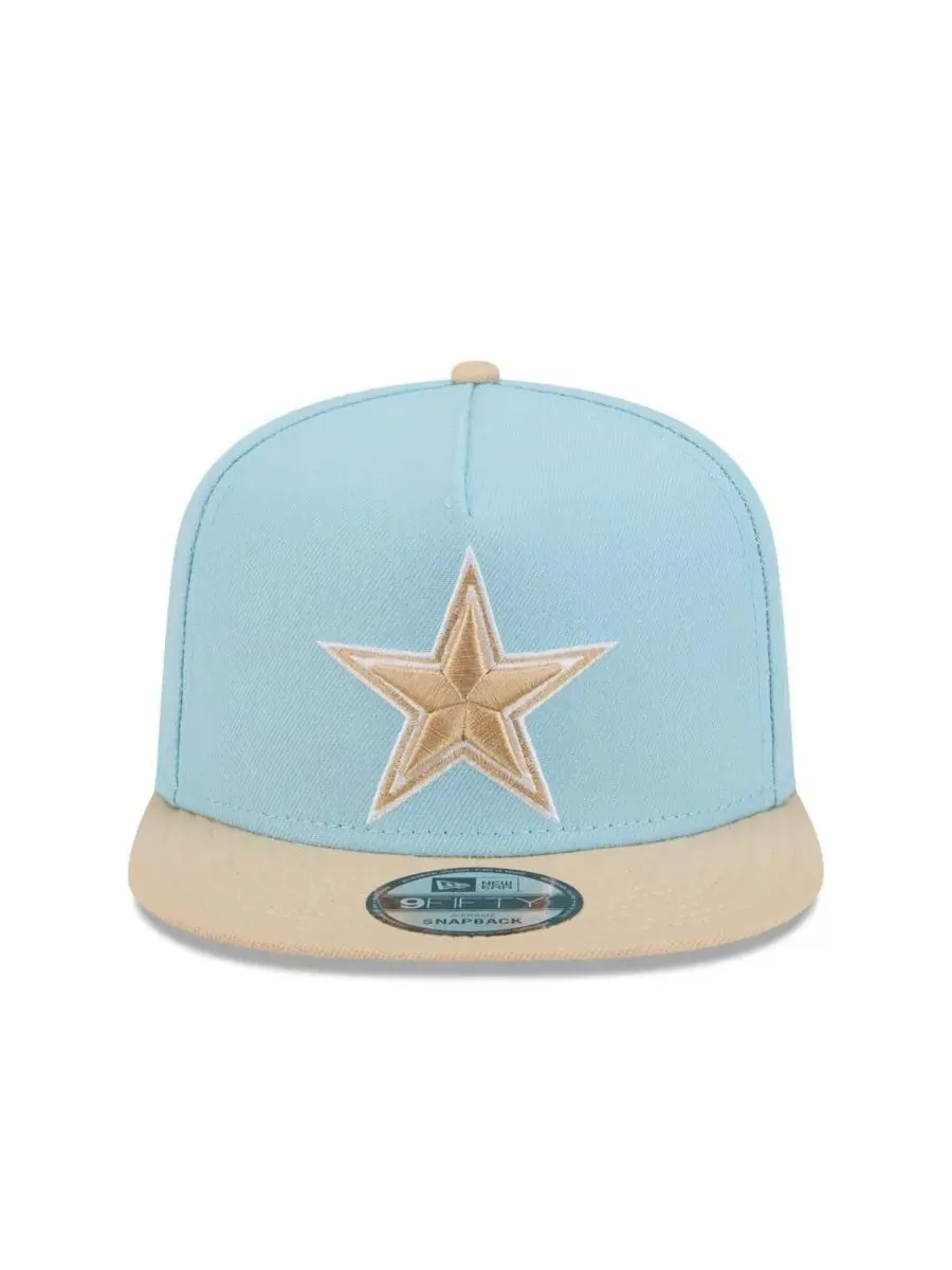 New Era Мужская светло-голубая/коричневая двухцветная кепка Dallas Cowboys A-Frame 9FIFTY с — изображение 3 из 4