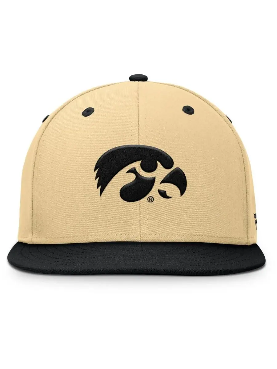 Fanatics Мужская бейсболка Iowa Hawkeyes Balance Fitted цвета хаки/черный — изображение 2 из 4, хаки черный