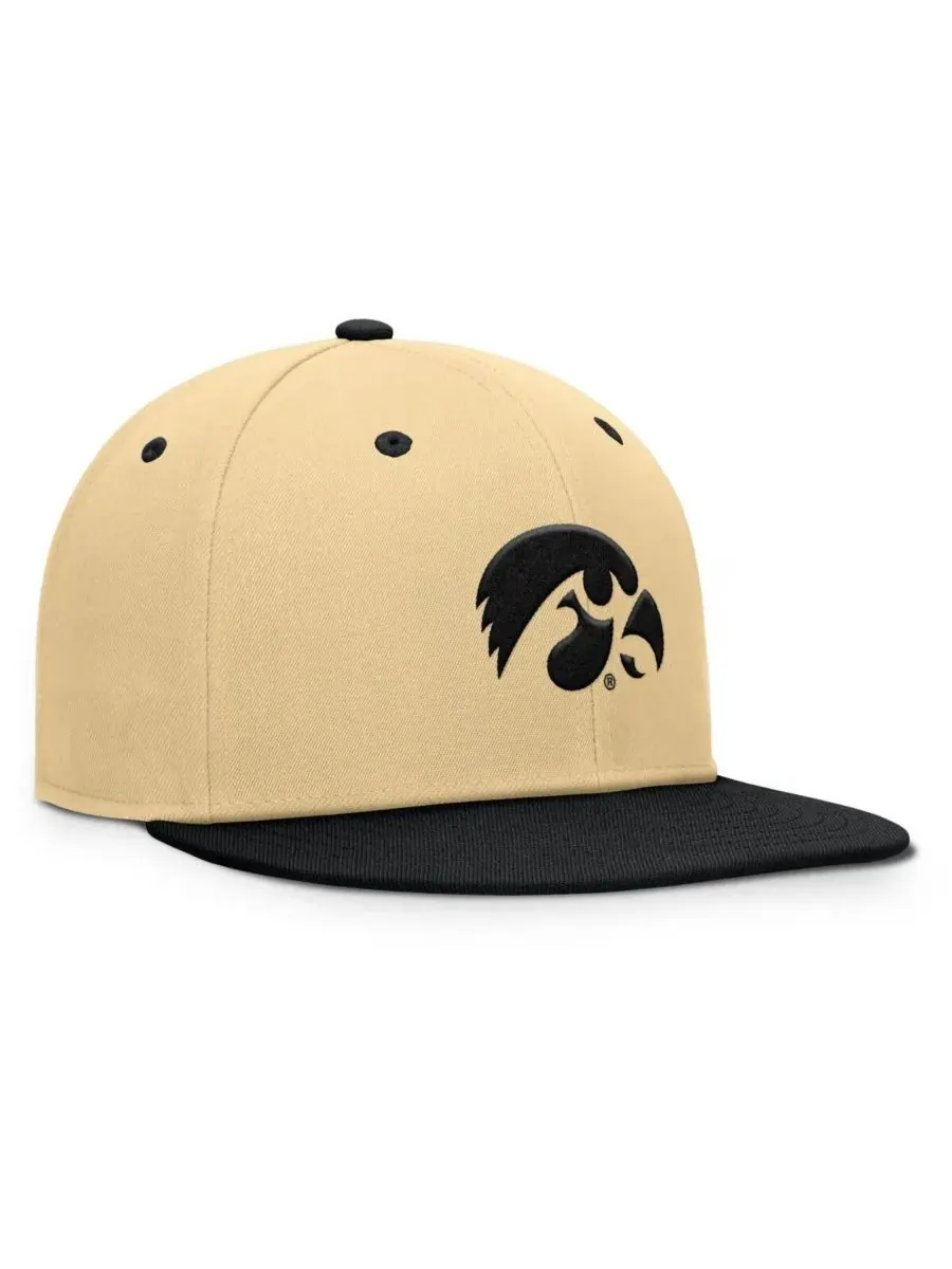 Fanatics Мужская бейсболка Iowa Hawkeyes Balance Fitted цвета хаки/черный — изображение 3 из 4, хаки черный