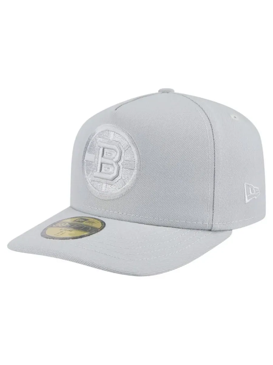 New Era Мужская серая бейсболка Boston Bruins Color Pack A-Frame 59FIFTY Fitted Hat — изображение 1 из 5, серый