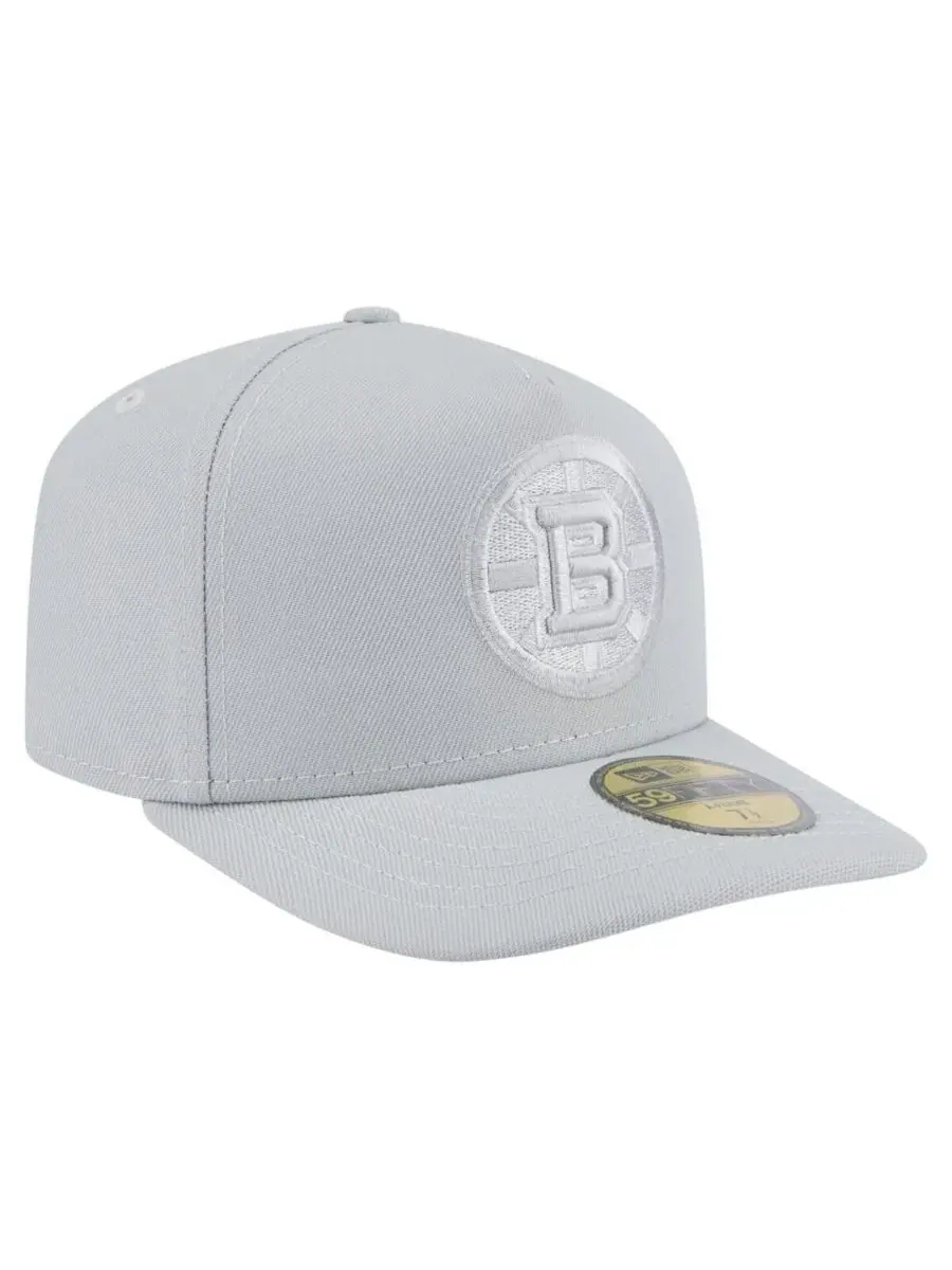 New Era Мужская серая бейсболка Boston Bruins Color Pack A-Frame 59FIFTY Fitted Hat — изображение 4 из 5, серый