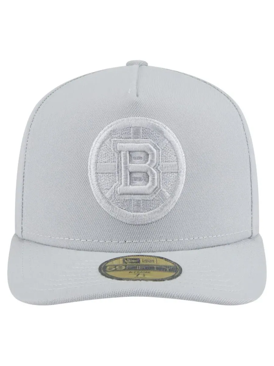 New Era Мужская серая бейсболка Boston Bruins Color Pack A-Frame 59FIFTY Fitted Hat — изображение 5 из 5, серый