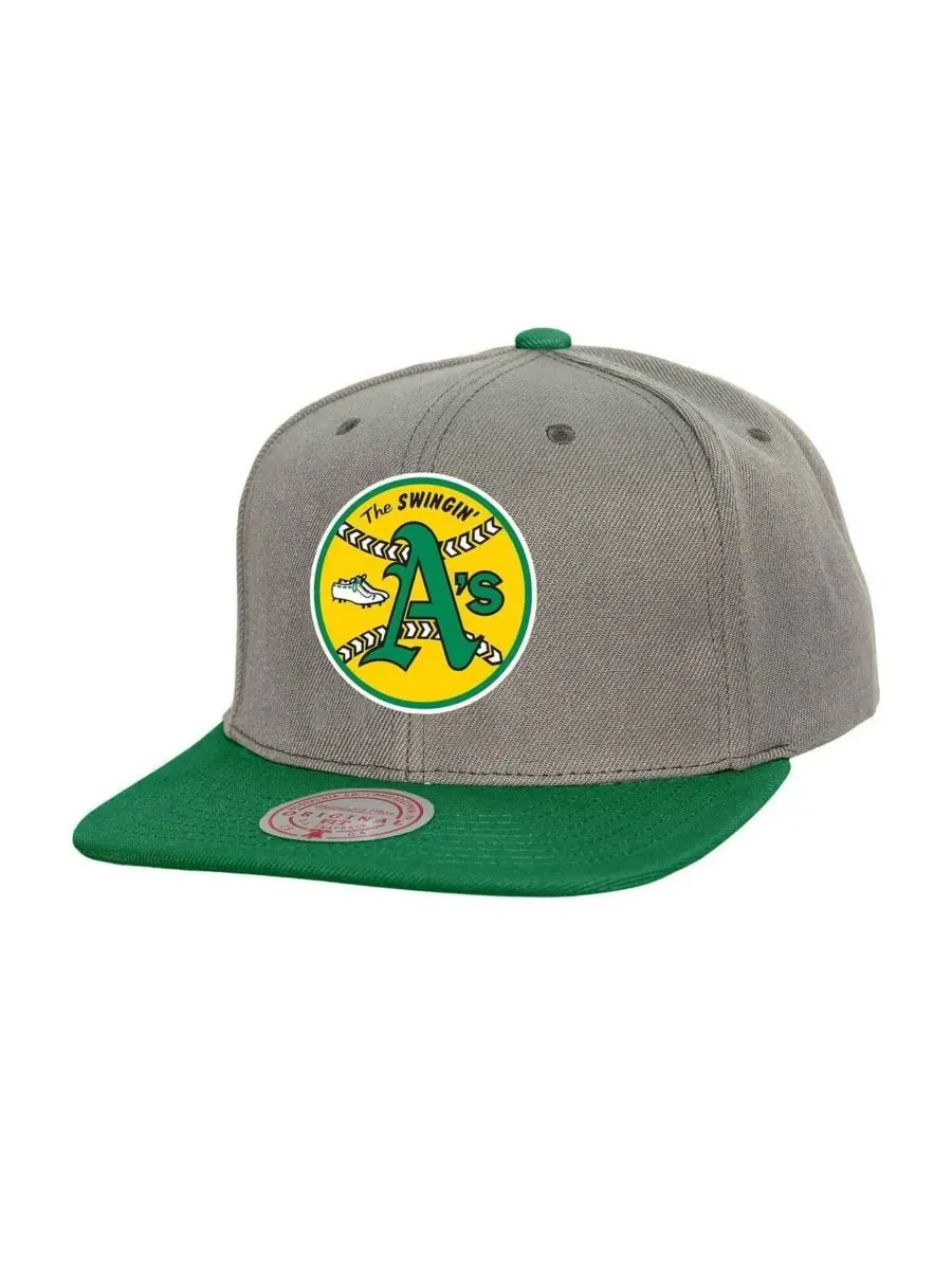 Mitchell & Ness Мужская серая бейсболка Athletics Cooperstown Collection Basic Flip Snapback — изображение 1 из 2, серый