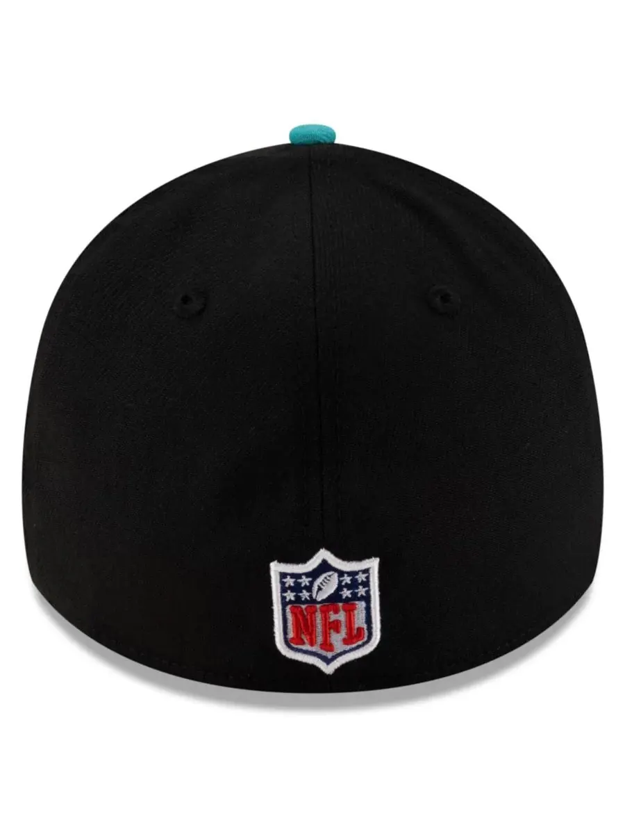 New Era Мужская кепка 39THIRTY Flex, черно-бирюзовая, с символикой команды Miami Dolphins, драфт — изображение 3 из 5