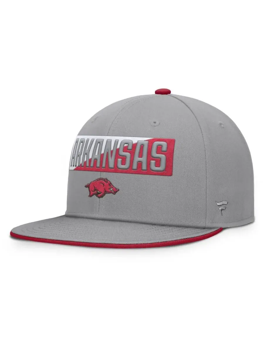 Fanatics Мужская серая бейсболка Arkansas Razorbacks Duo Snapback — изображение 1 из 4, серый
