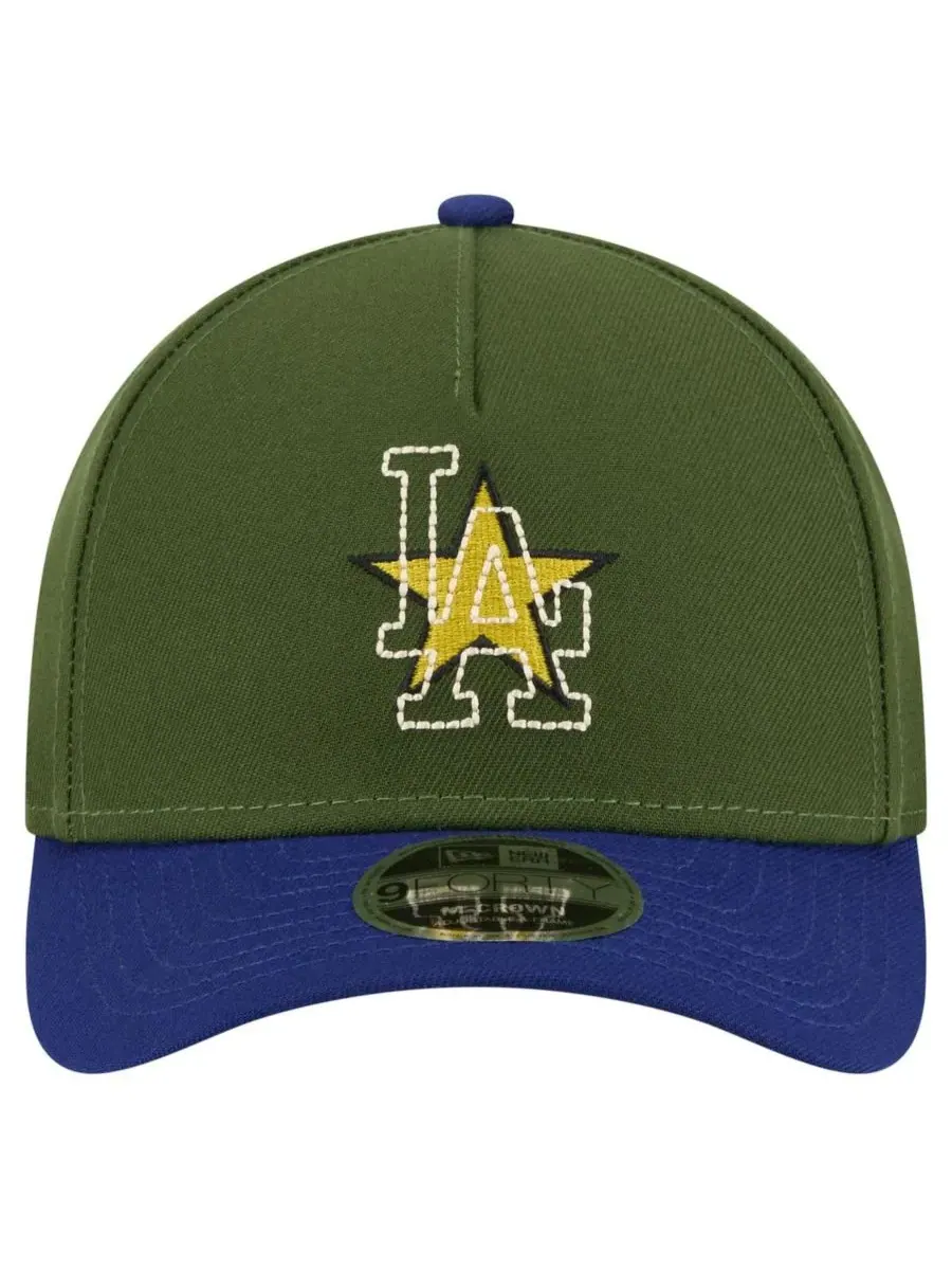New Era Мужская темно-зеленая регулируемая бейсболка Los Angeles Dodgers City Feature 9Forty A-Frame — изображение 2 из 4