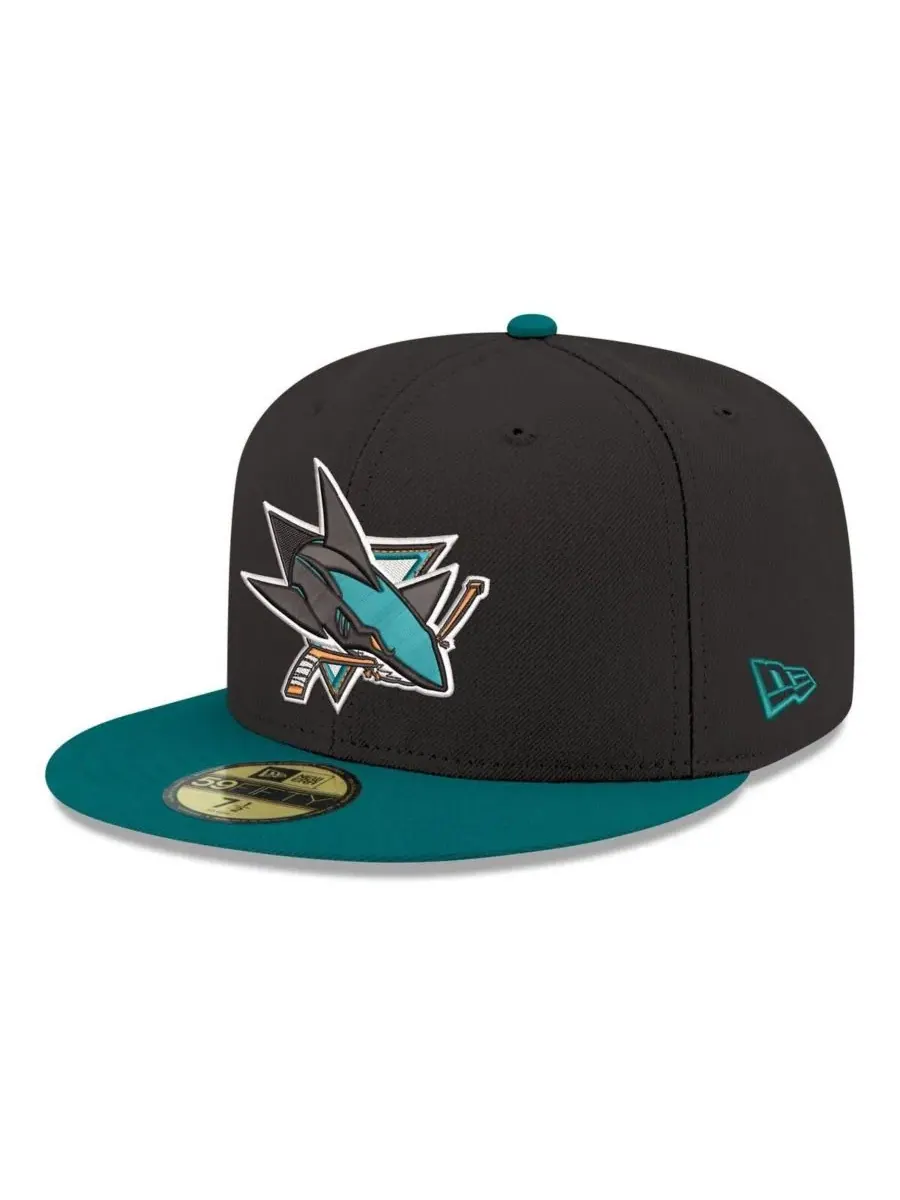 Кепка с принтом San Jose Sharks Core Logo Two-Tone 59FIFTY New Era — изображение 1 из 4, черный