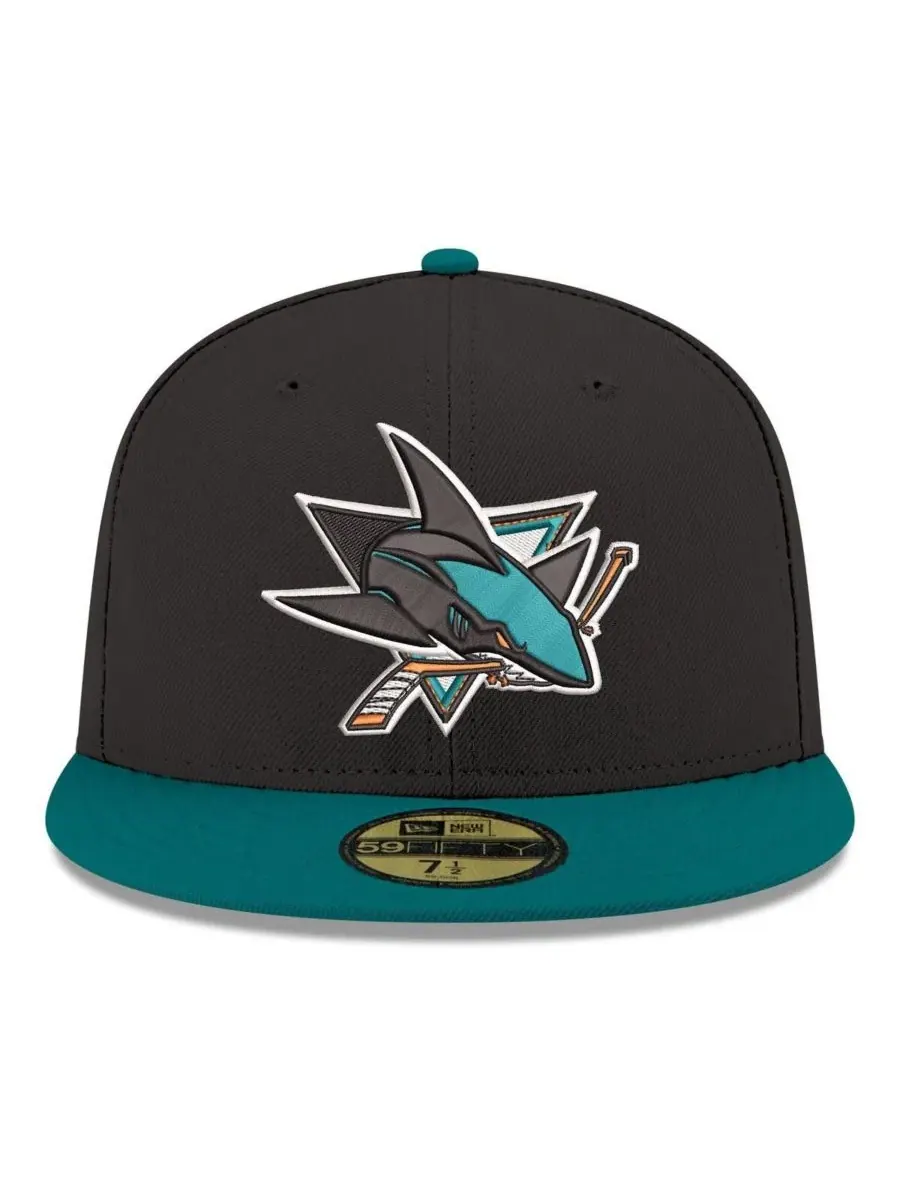 Кепка с принтом San Jose Sharks Core Logo Two-Tone 59FIFTY New Era — изображение 2 из 4, черный