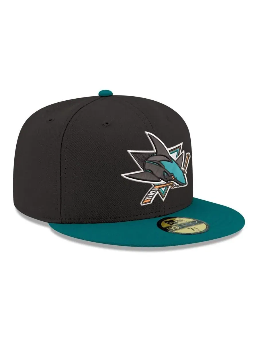 Кепка с принтом San Jose Sharks Core Logo Two-Tone 59FIFTY New Era — изображение 3 из 4, черный