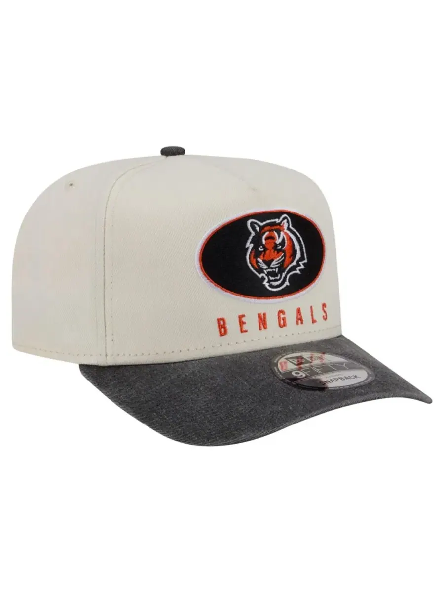 Кепка-снэпбек New Era Washed A-Frame 9FIFTY Cincinnati Bengals — изображение 4 из 5, кремовый черный
