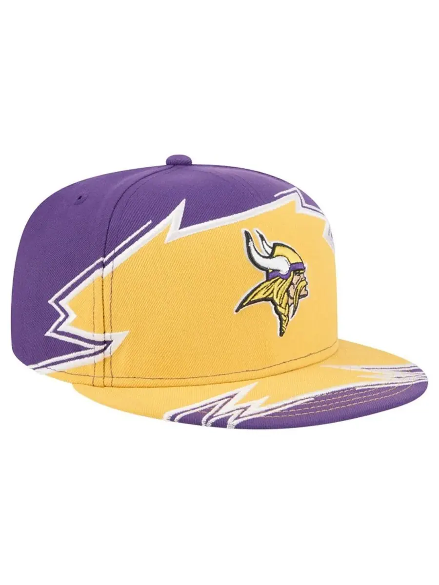 New Era Мужская фиолетово-золотая кепка Minnesota Vikings Break 59FIFTY — изображение 4 из 5, фиолетовый золотистый