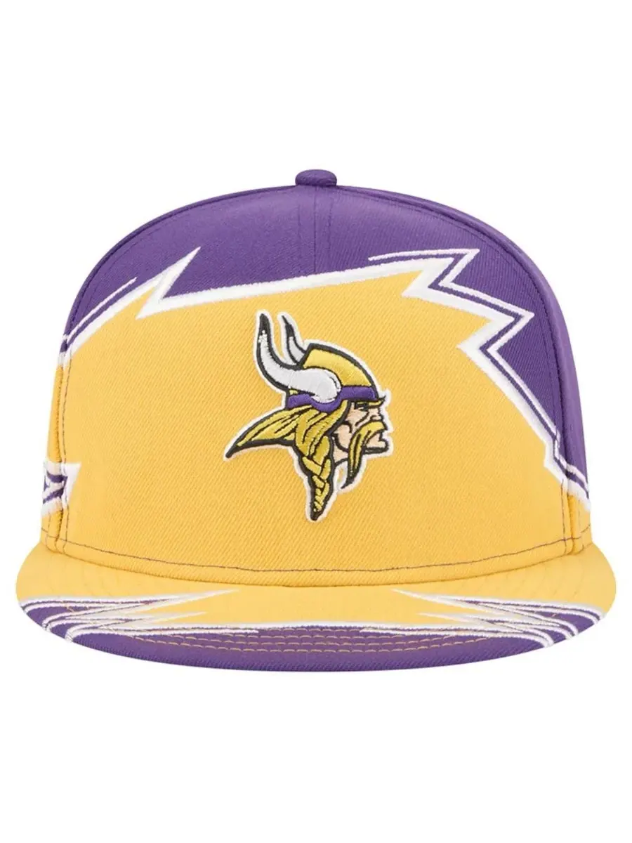 New Era Мужская фиолетово-золотая кепка Minnesota Vikings Break 59FIFTY — изображение 5 из 5, фиолетовый золотистый