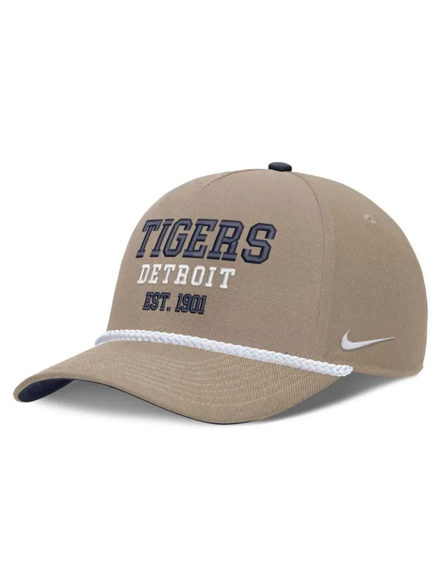 Кепка с изогнутым козырьком, с вышивкой, Detroit Tigers Father's Day Rope Rise Nike — изображение 1 из 4, хаки темно-синий