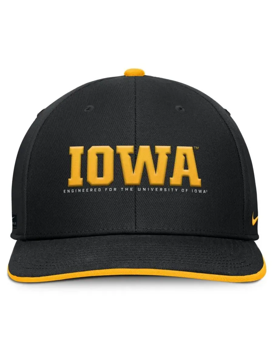 Nike Мужская черная регулируемая бейсболка Iowa Hawkeyes 2025 On-Field Pro Performance — изображение 2 из 4, черный