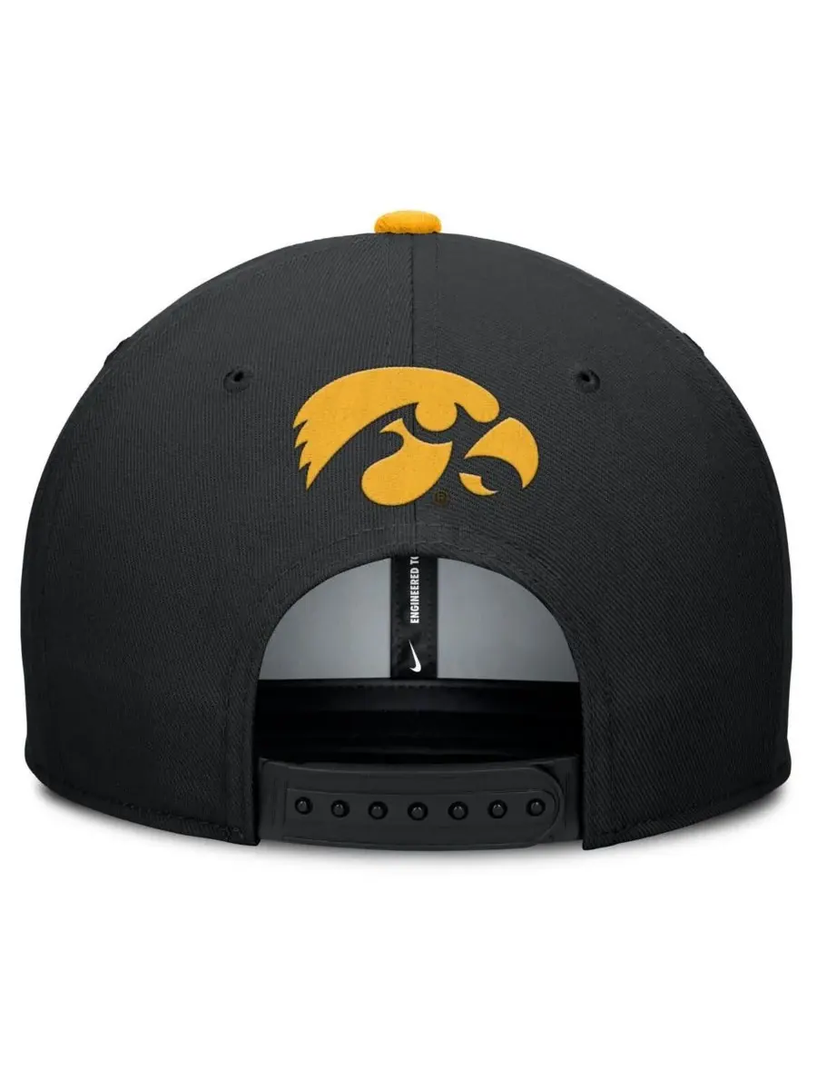 Nike Мужская черная регулируемая бейсболка Iowa Hawkeyes 2025 On-Field Pro Performance — изображение 4 из 4, черный