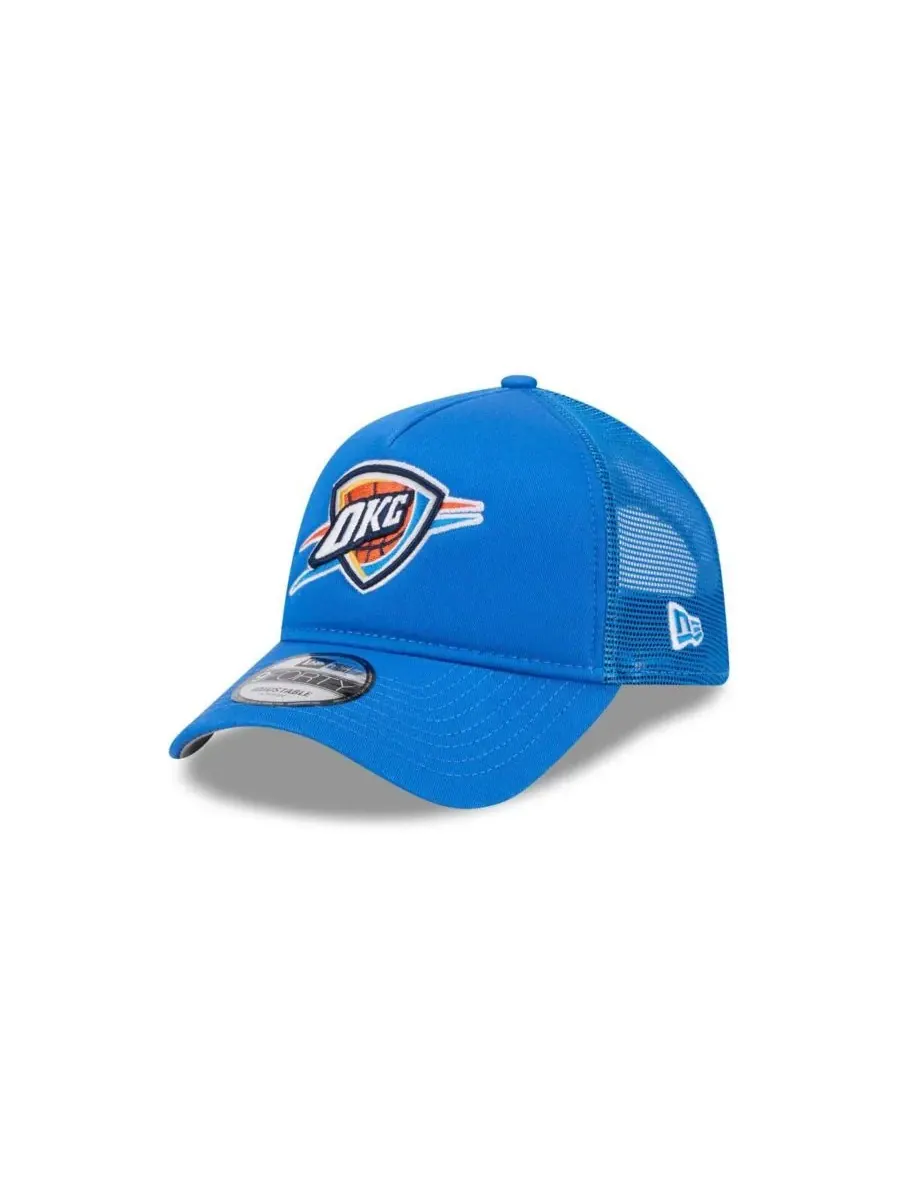 New Era Мужская синяя регулируемая кепка-тракер Oklahoma City Thunder Core Logo Foam Front A-Frame — изображение 1 из 4