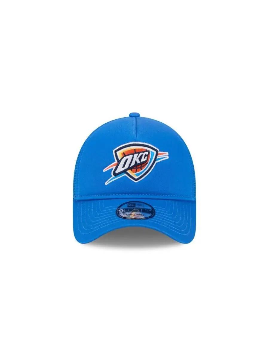 New Era Мужская синяя регулируемая кепка-тракер Oklahoma City Thunder Core Logo Foam Front A-Frame — изображение 2 из 4