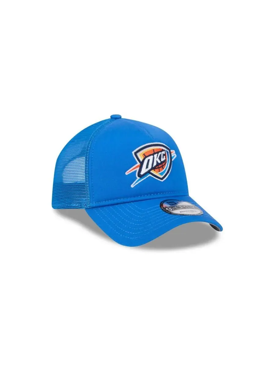 New Era Мужская синяя регулируемая кепка-тракер Oklahoma City Thunder Core Logo Foam Front A-Frame — изображение 3 из 4