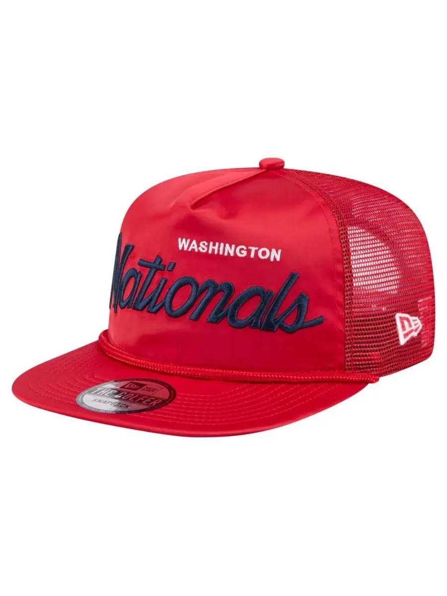 New Era Мужская красная ретро-кепка для гольфа Washington Nationals с атласной надписью — изображение 1 из 5, красный