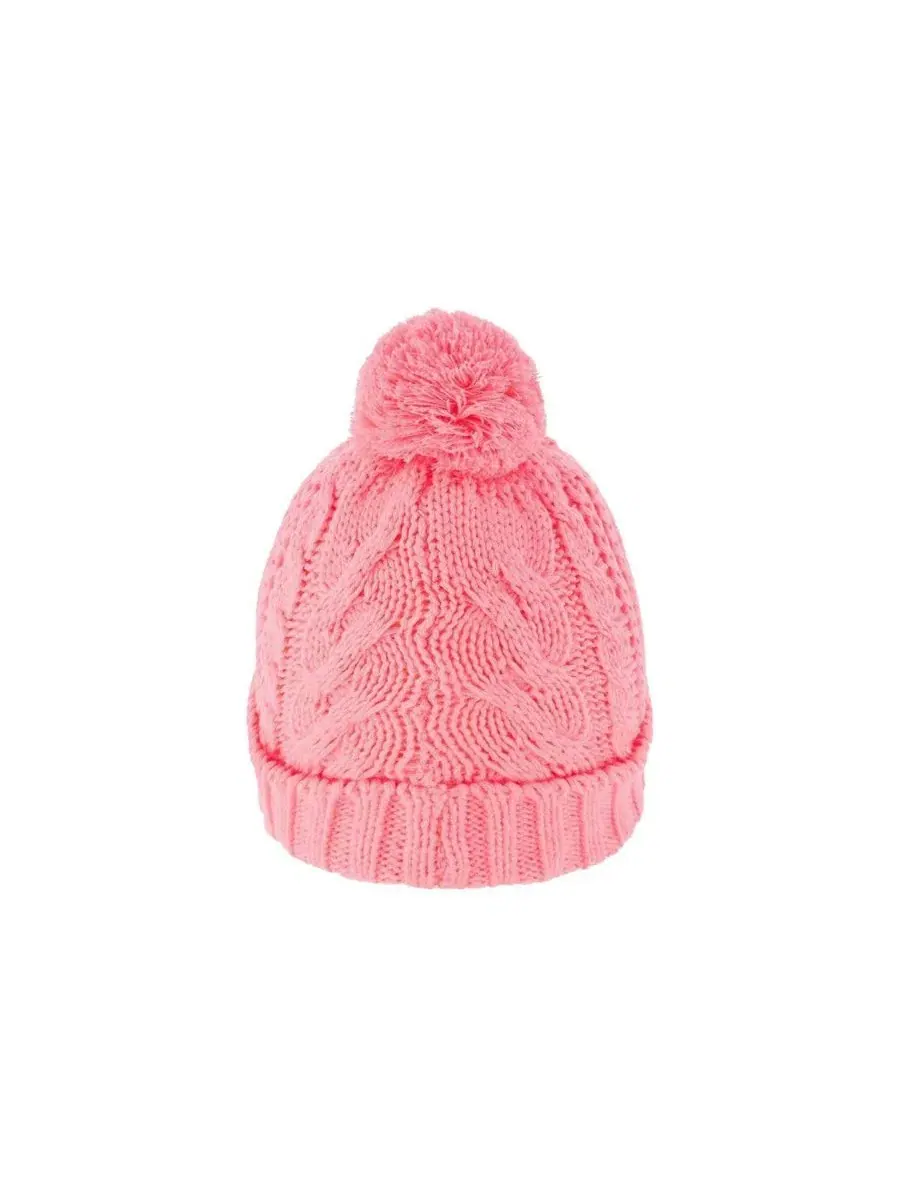 Вязаная зимняя шапка с помпоном, с подкладкой из флиса, модель Pompom Deux par Deux — изображение 3 из 5, оранжевый