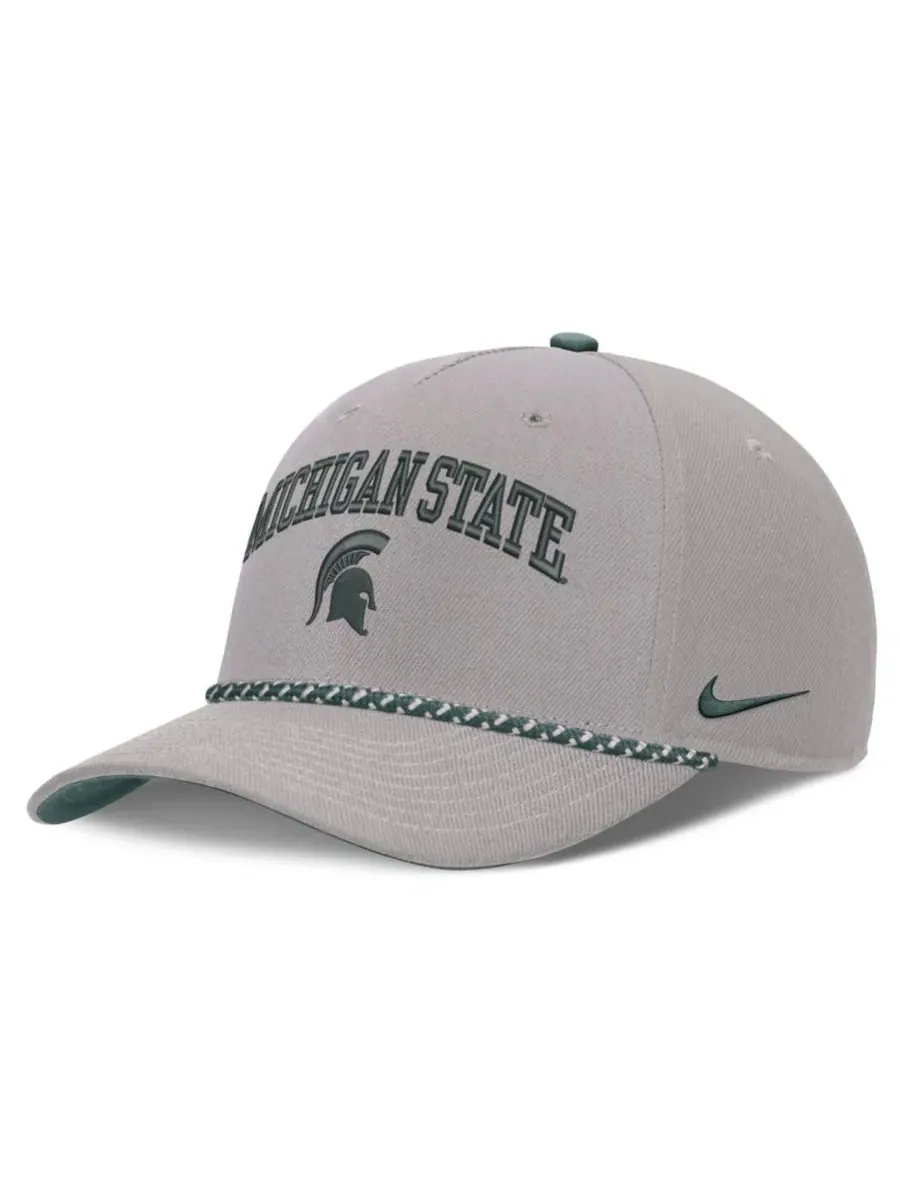Кепка Nike с эмблемой Michigan State Spartans, серая, с веревочным декором — изображение 1 из 5, серый зеленый