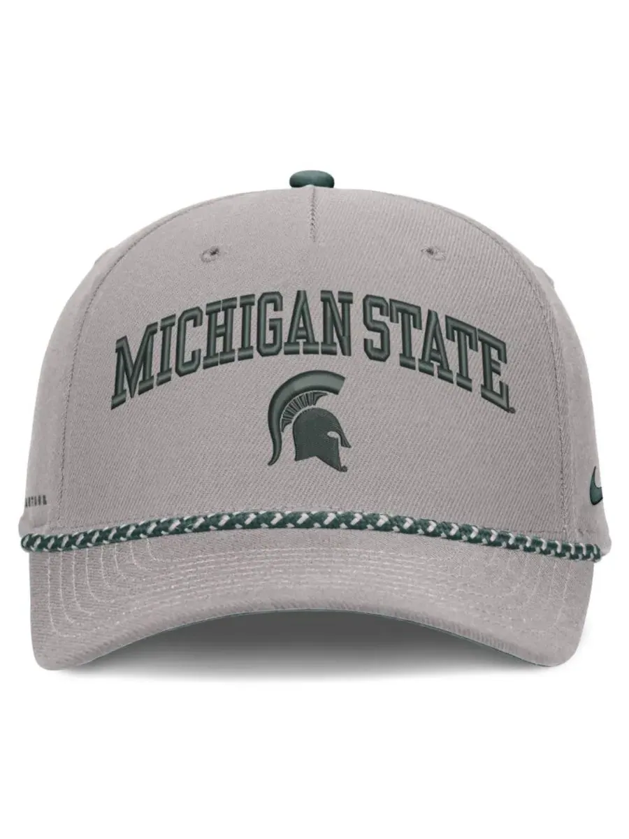 Кепка Nike с эмблемой Michigan State Spartans, серая, с веревочным декором — изображение 2 из 5, серый зеленый