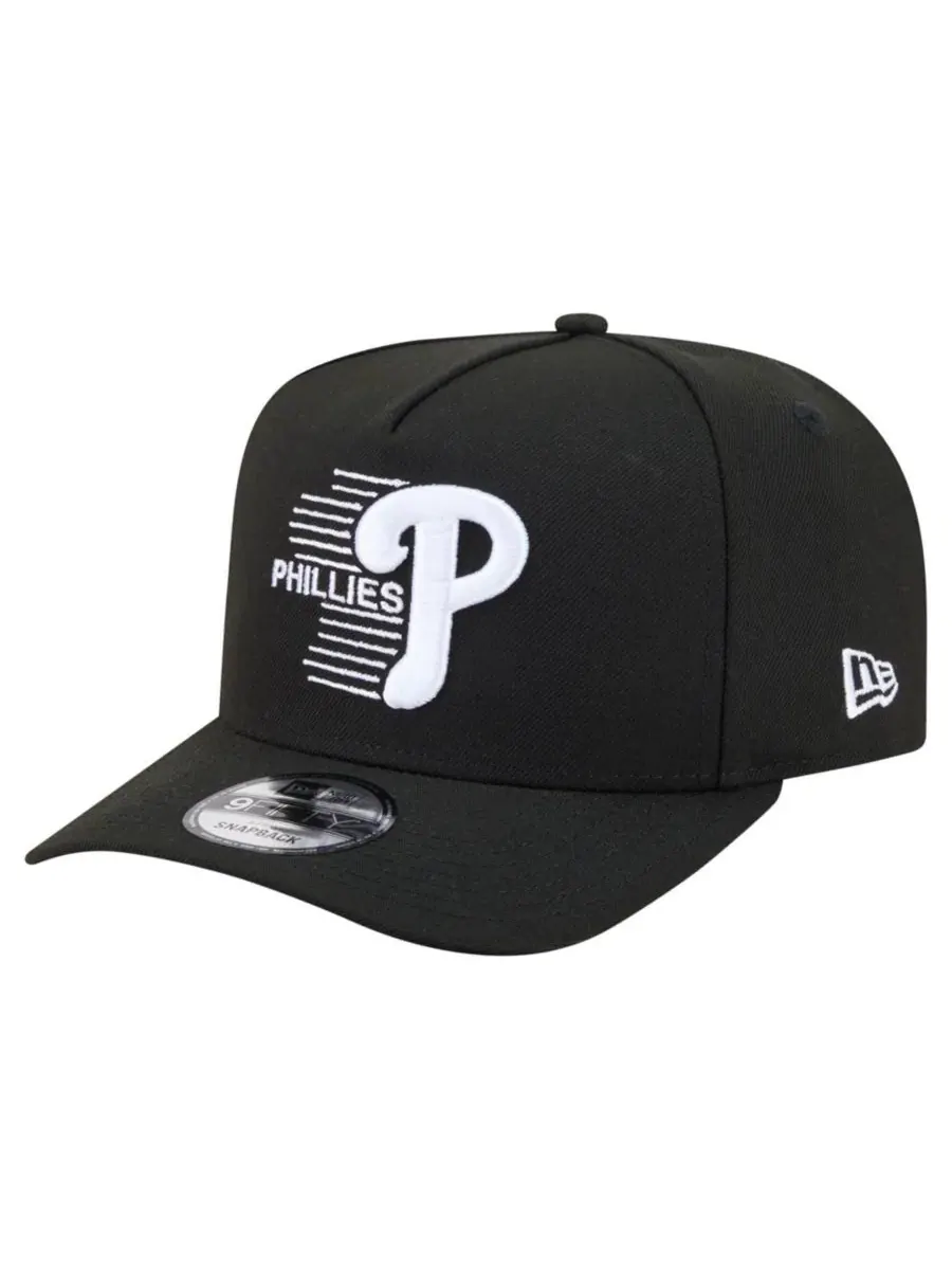 Кепка-снапбек с высокой тульей и принтом Philadelphia Phillies New Era — изображение 1 из 6, черный