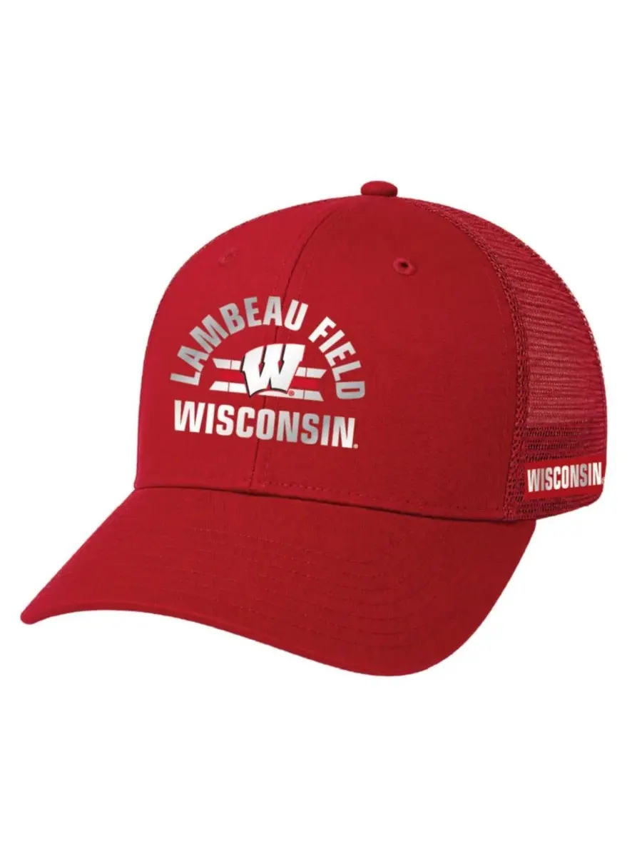 Кепка-тракер с принтом Wisconsin Badgers 2026 Lambeau Field Collection Under Armour — изображение 3 из 3, красный