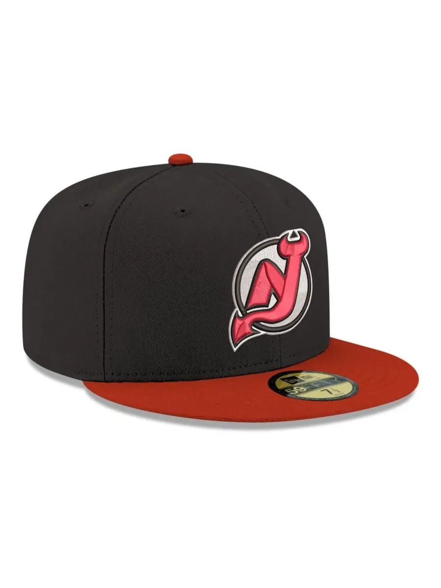 Кепка с высокой тульей и плоским козырьком New Jersey Devils Core Logo Two-Tone 59FIFTY New Era — изображение 3 из 4