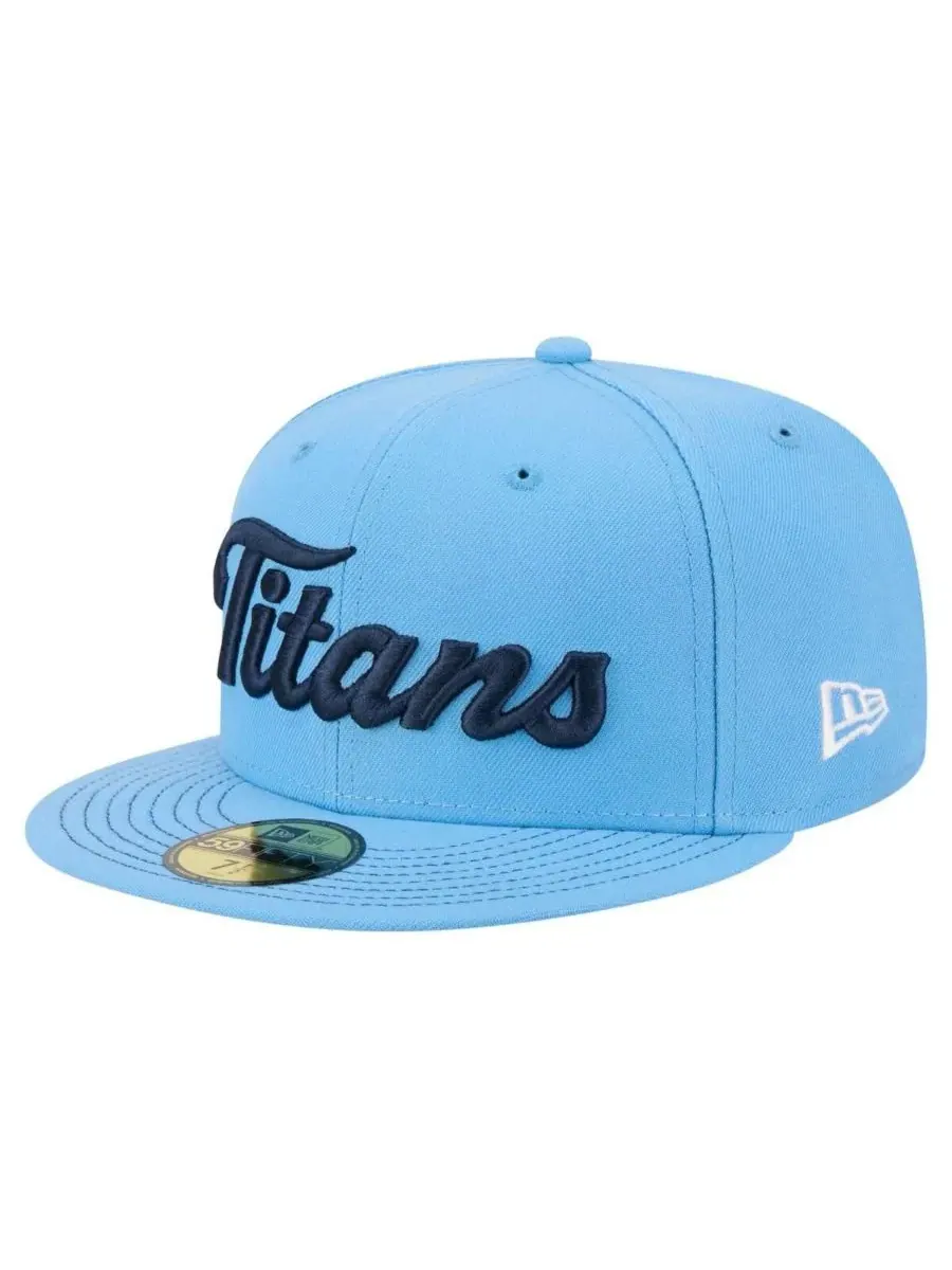 Кепка с вышивкой Tennessee Titans Script New Era — изображение 1 из 5, светлый синий