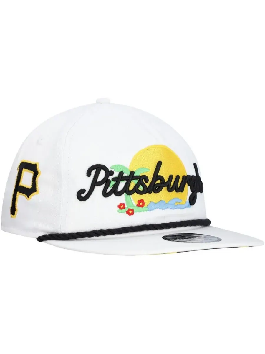 New Era Мужская белая регулируемая кепка для гольфа Pittsburgh Pirates Paradise — изображение 1 из 5, белый