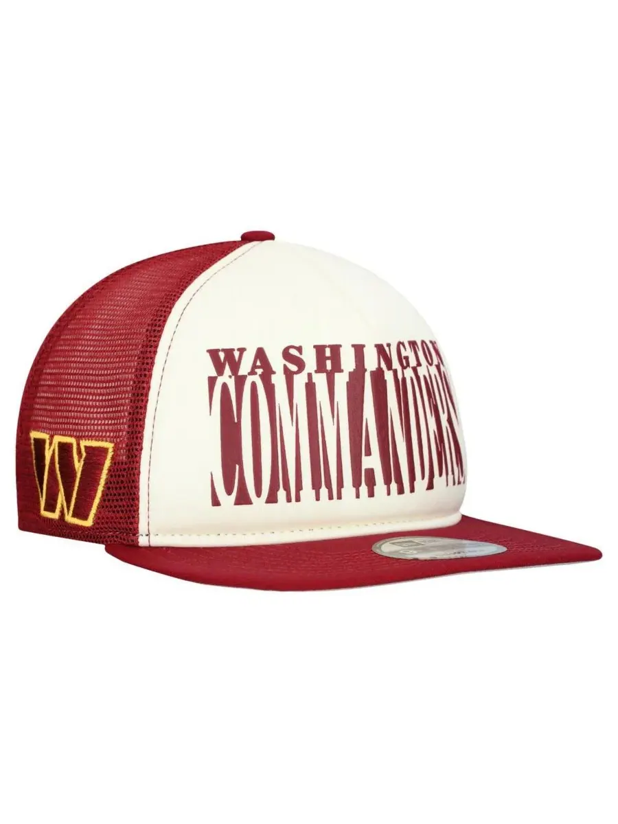 New Era Мужская кепка-бейсболка Washington Commanders кремового/бордового цвета с вырезом в форме — изображение 1 из 4