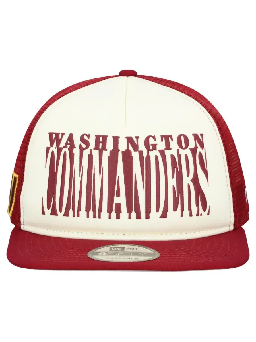 New Era Мужская кепка-бейсболка Washington Commanders кремового/бордового цвета с вырезом в форме — изображение 4 из 4