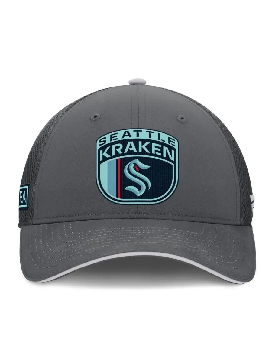 Fanatics Мужская серая бейсболка Seattle Kraken Authentic Pro Home Ice Trucker с регулируемым — изображение 2 из 5, серый