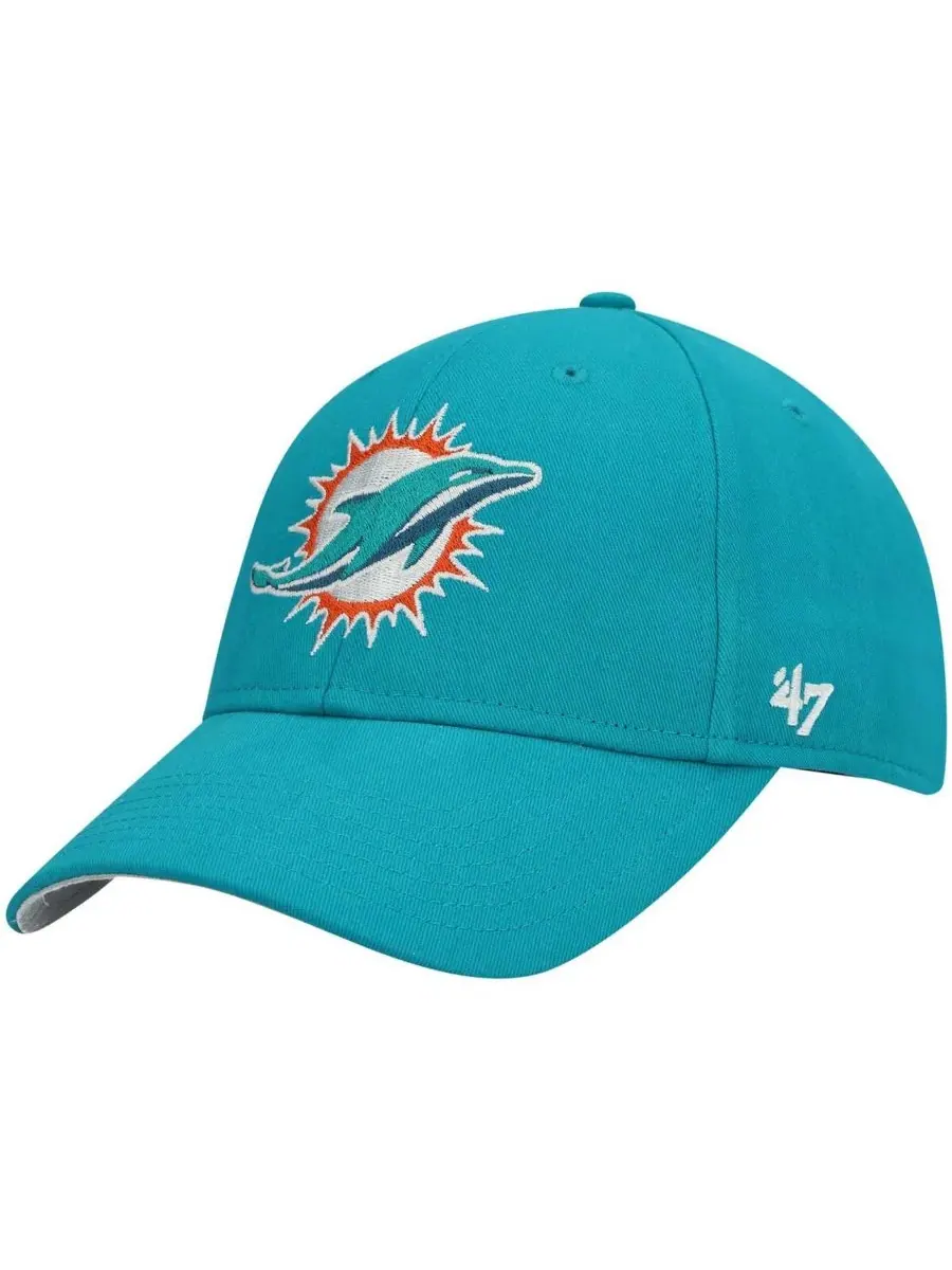 Детская регулируемая кепка Aqua Miami Dolphins Basic MVP '47 Brand — изображение 1 из 4, голубой
